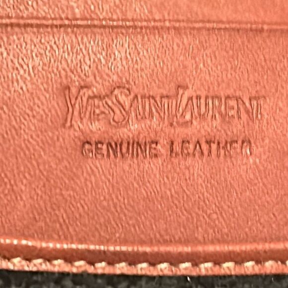 YSL Bifold Cardholder Two Tone Leather Wallet Black Tan Classic Contemporary - Picture 11 of 12